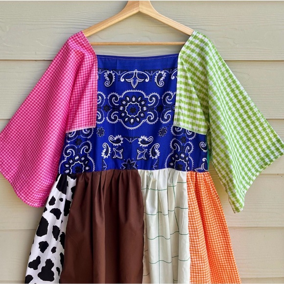 Handmade Rainbow Farm Bandana Dress SKU 05275 Chicken Patchwork - Picture 7 of 10